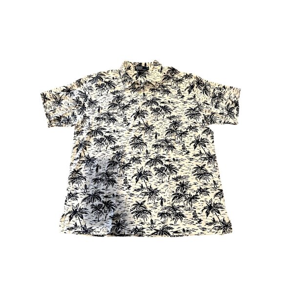Polo Ralph Lauren Hawaiian Shirt XL Tropical Palm Print Short Sleeve Made Marian - Picture 1 of 10